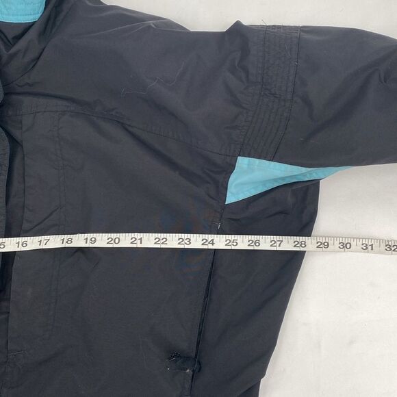 Vintage Columbia 3 in 1 Winter Jacket fleece Coat Black Teal Women's Large - Picture 9 of 12